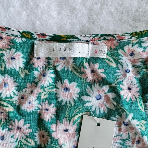 Lush Mini Wrap Sweetheart Dress Floral Size Small - Picture 3 of 8